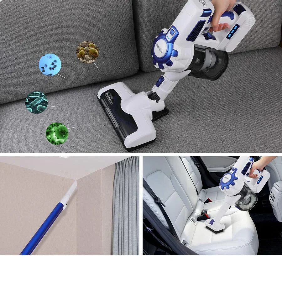 Kabelloser Staubsauger - All in 1 inklusive Ladestation etc. am Akku MZ5 Weiß/Blau - 5