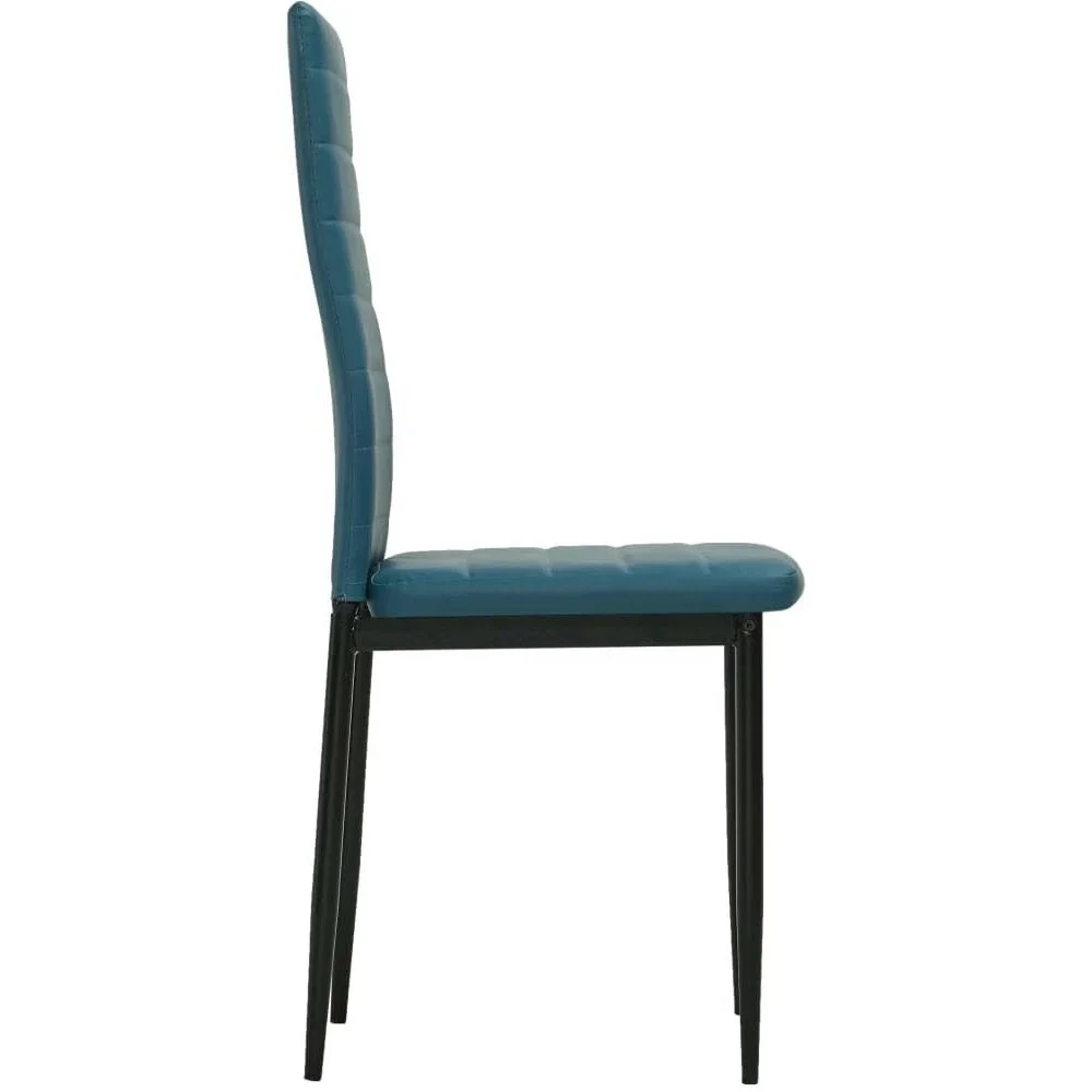 Esszimmerstühle 4-Sitzer Kunstleder ozeanblau - 0