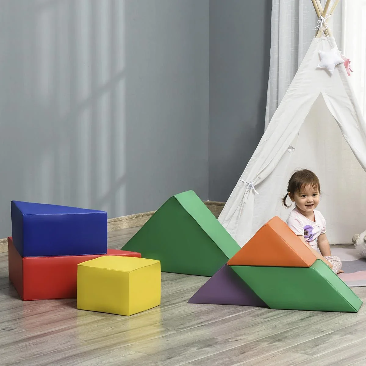 Geometrische Bausteine im 7er Set bunt - 0