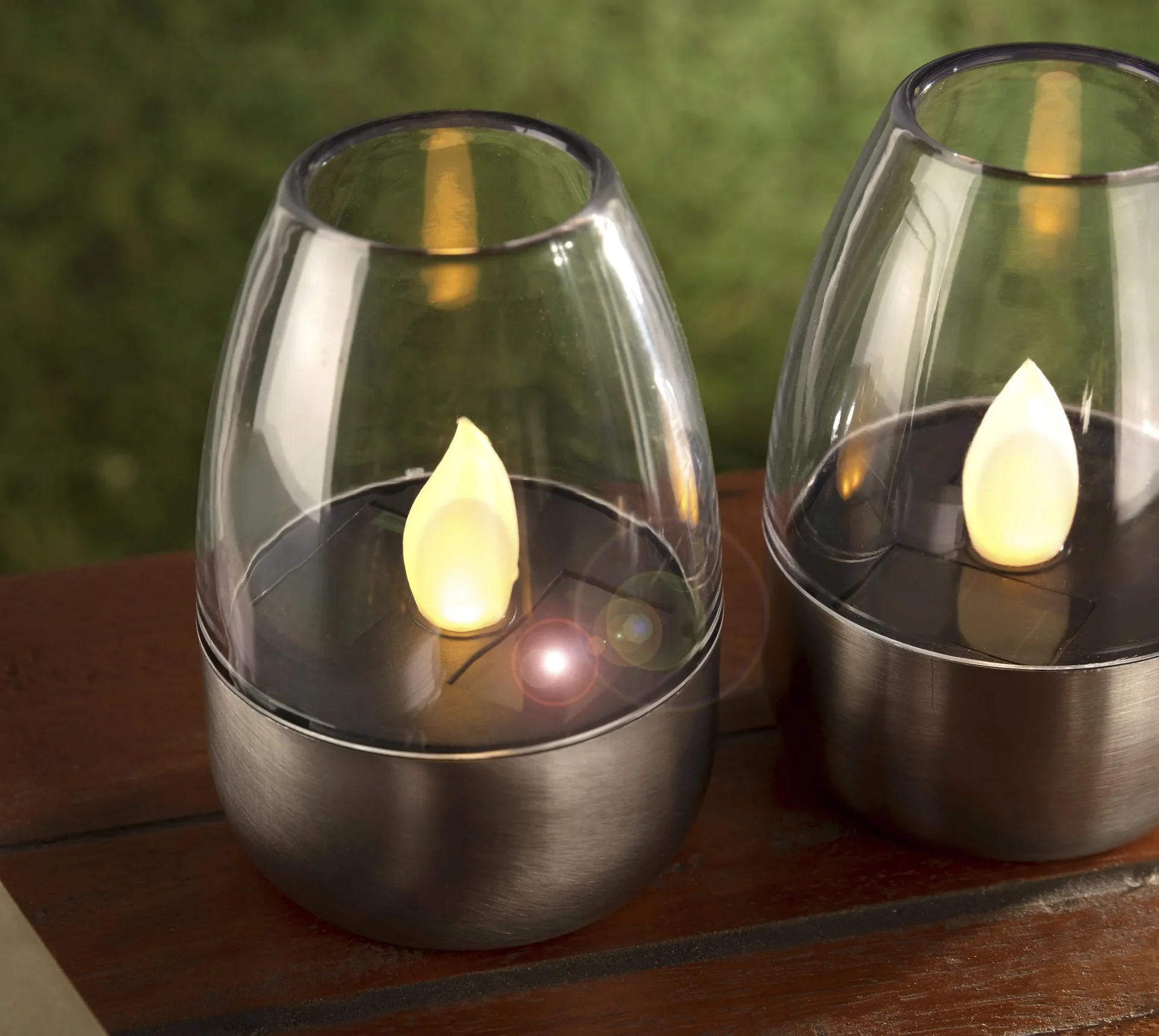 Solar Kerzen mit LED Flackerlicht 2er Set - 0