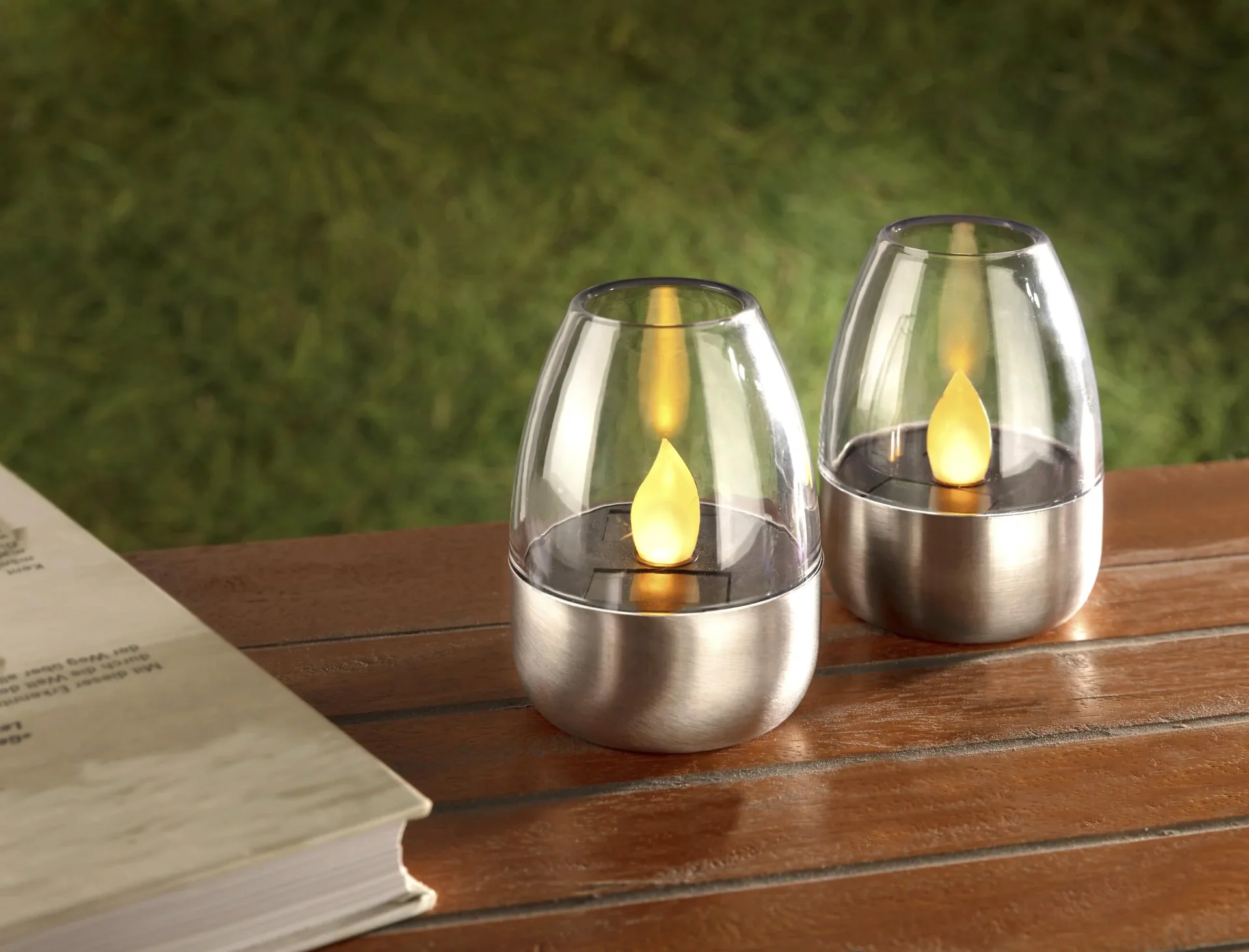 Solar Kerzen mit LED Flackerlicht 2er Set - 1