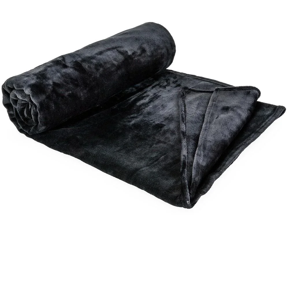 Mikrofaser-Decke 240x220cm - schwarz - 0