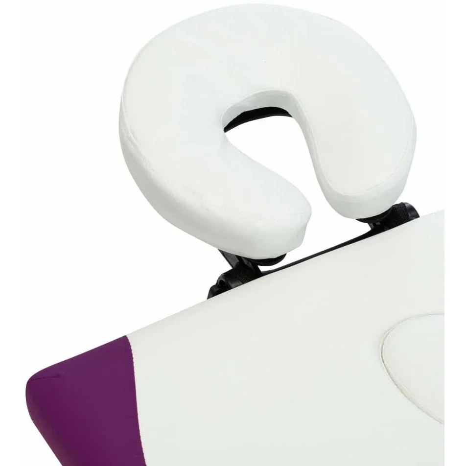 Klappbarer Massagetisch 4 Zonen Aluminium weiß und lila - 4