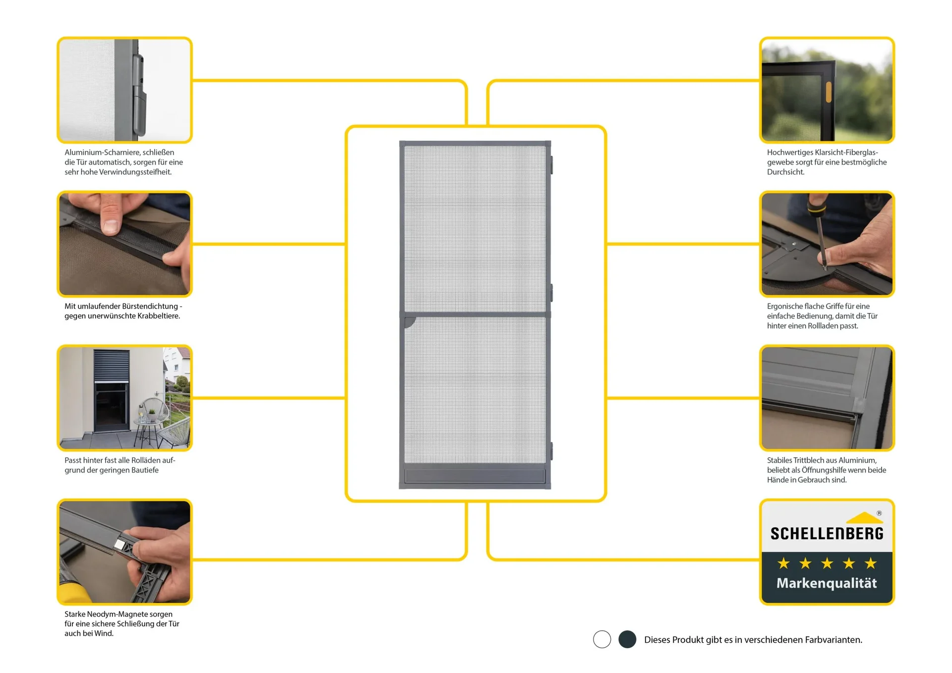 Fliegengittertür Premium, 100 x 215 cm, Farbe anthrazit - 2