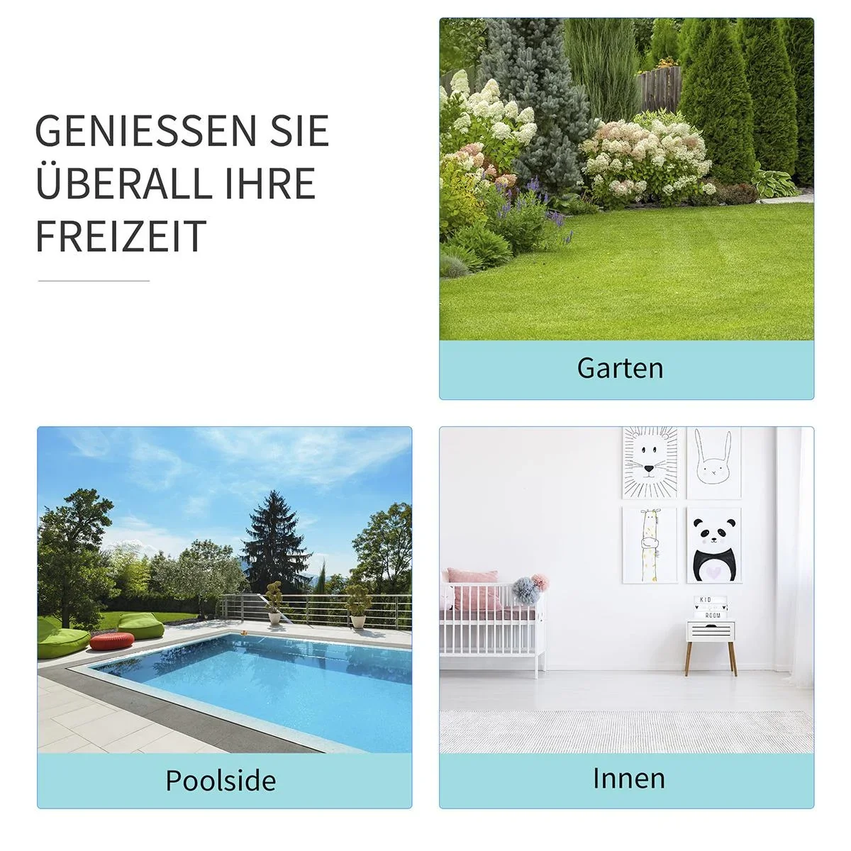 Hängemattengestell für Hängematte Hängemattenständer mit Zugseil Garten Strand Kiefer 325 x 120 x 118 cm bis 220 kg - 1