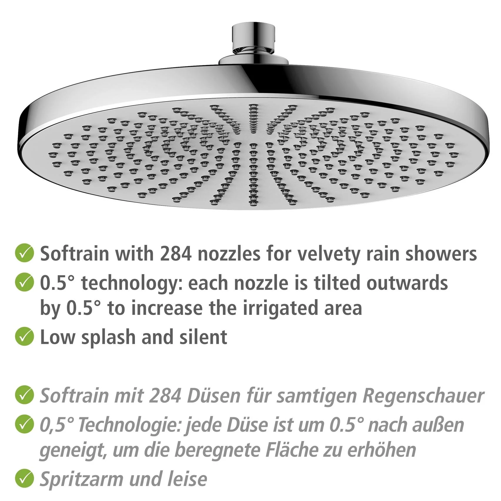 Regenduschkopf Ultimate Shower Chrom/Weiß, Ø 25 cm - 7