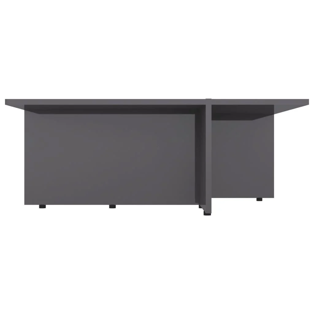 Couchtisch 79,5x79,5x30 cm Spanplatte hochglänzend grau - 1