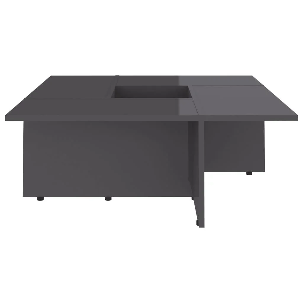 Couchtisch 79,5x79,5x30 cm Spanplatte hochglänzend grau - 2