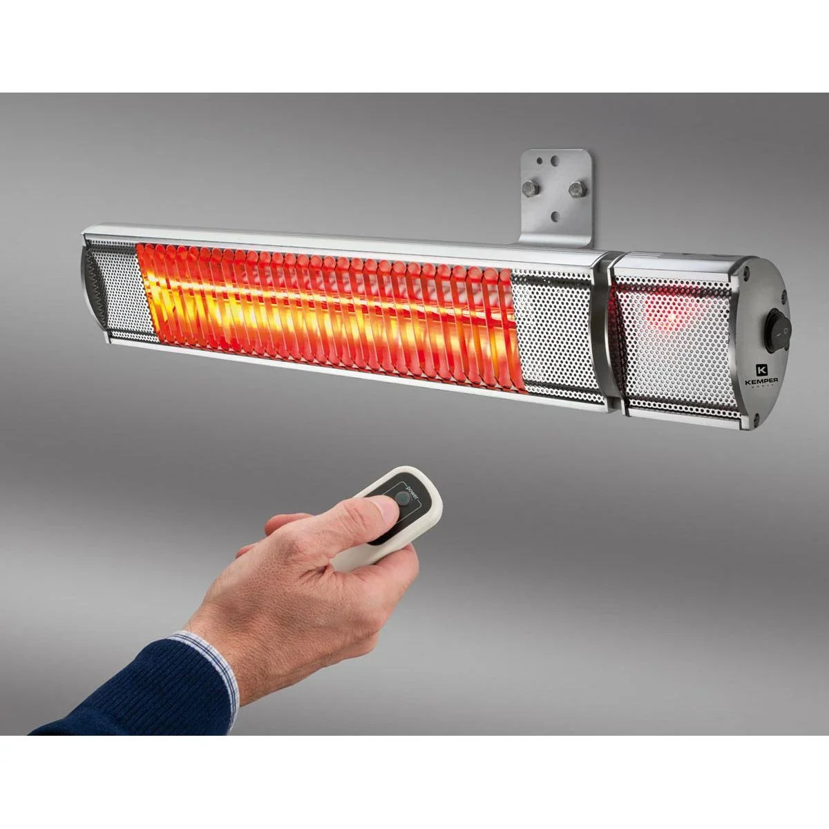 Heizung - Infrarot-Lampe - Terrassenheizung - innen und außen - 2000W - 24m² - IP55 - Mit Fernbedienung - 1