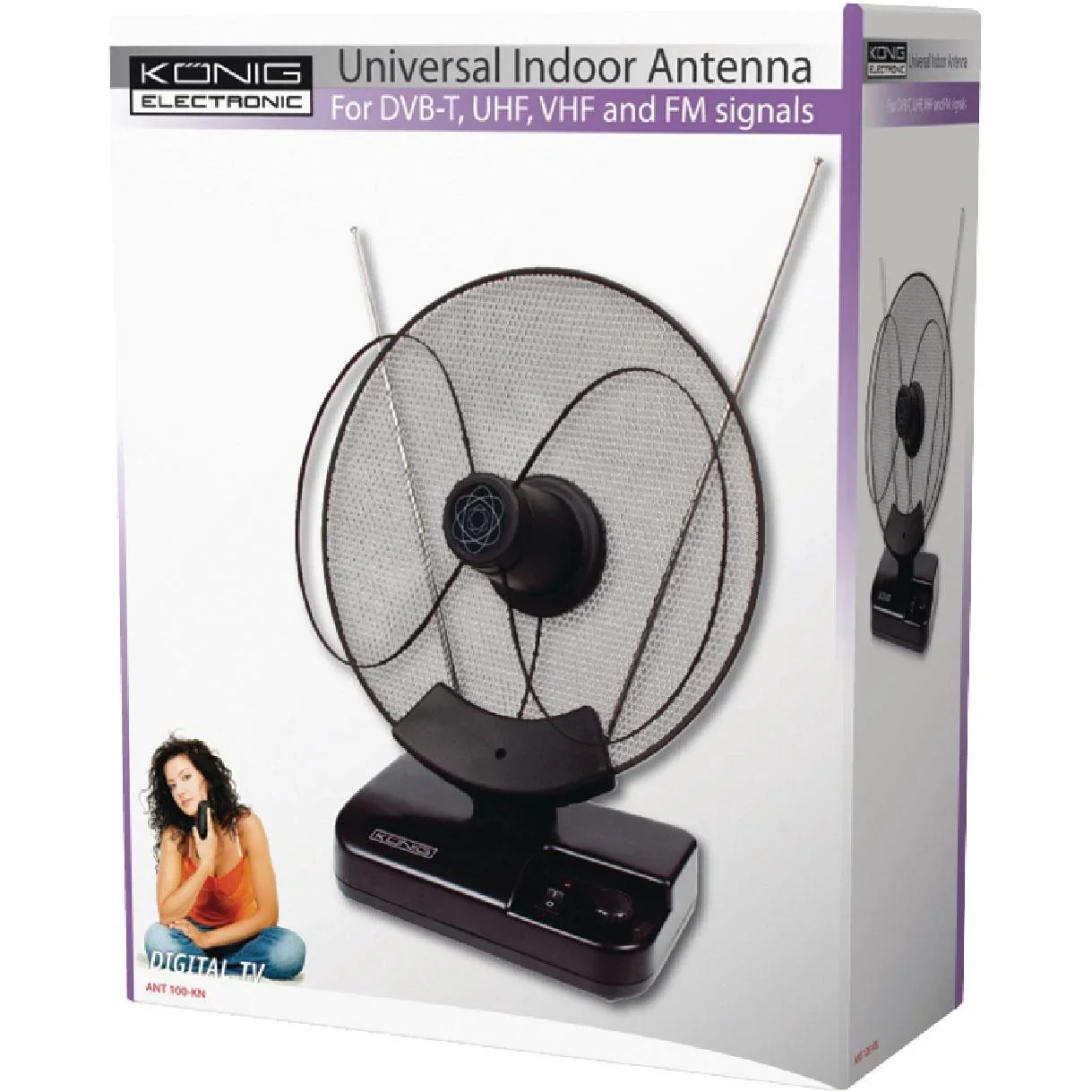 Verstärkt Innen DVB-T/T2 - DAB+ Zimmerantenne mit Verstärker 36 dB FM / VHF / UHF - 0