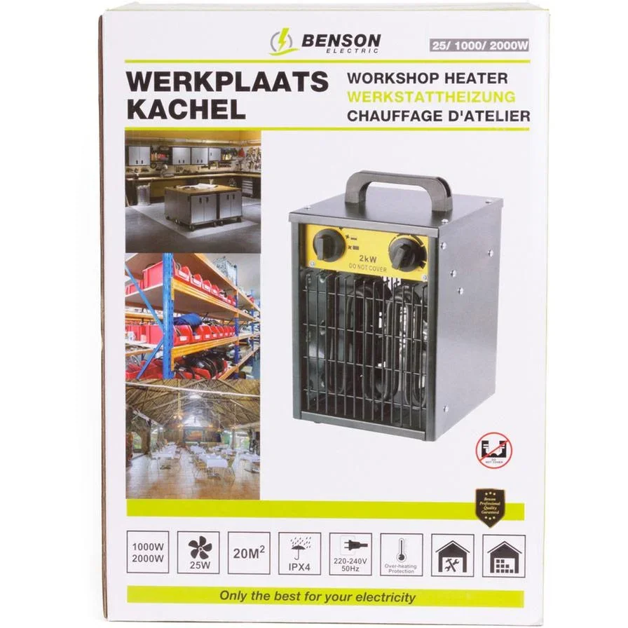 Elektrischer Heizlüfter für Werkstätten - 2000W - bis zu 20m² - 1