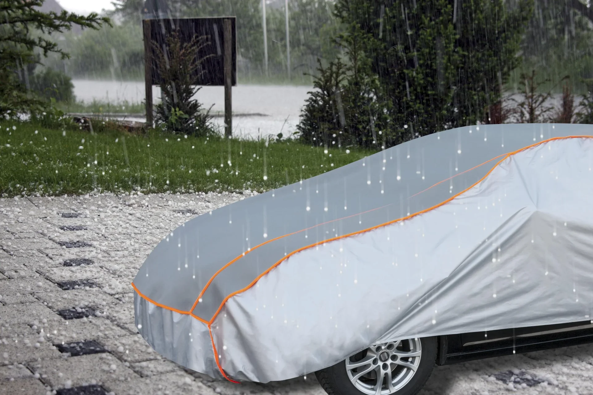 Hagelschutz Vollgarage Größe S, 400 x 162,5 x 117,5 cm - 2