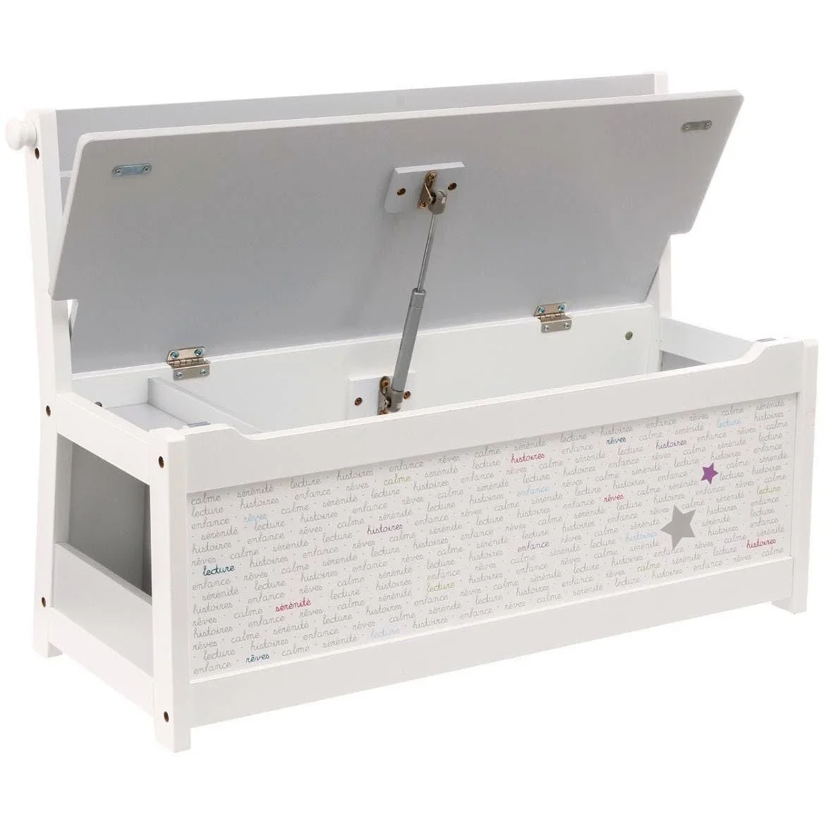 Kinderbank mit Stauraum - L78xH56cm - Weiß - 2