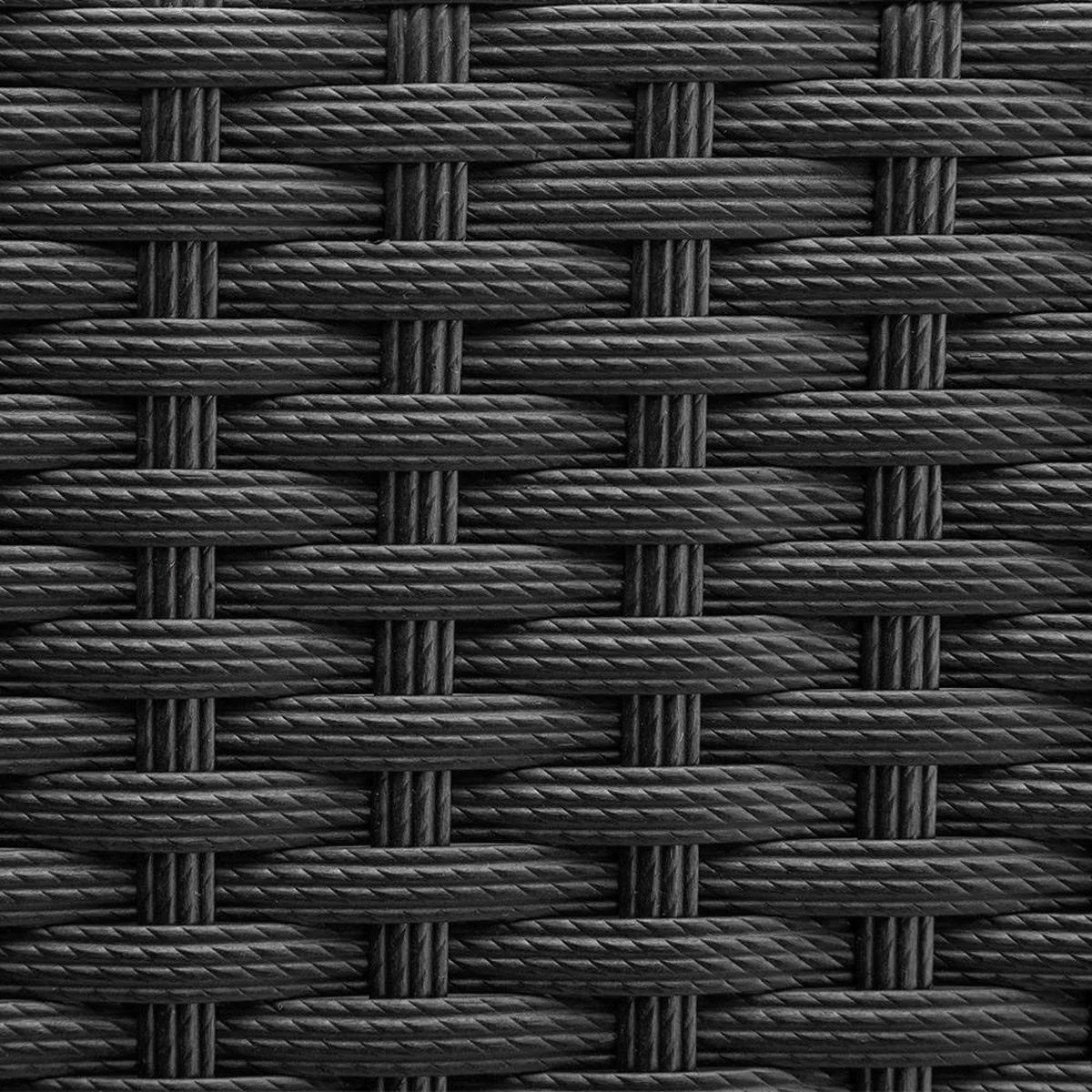 Polyrattan Pflanzgefäß - 2er Set - Schwarz - 0