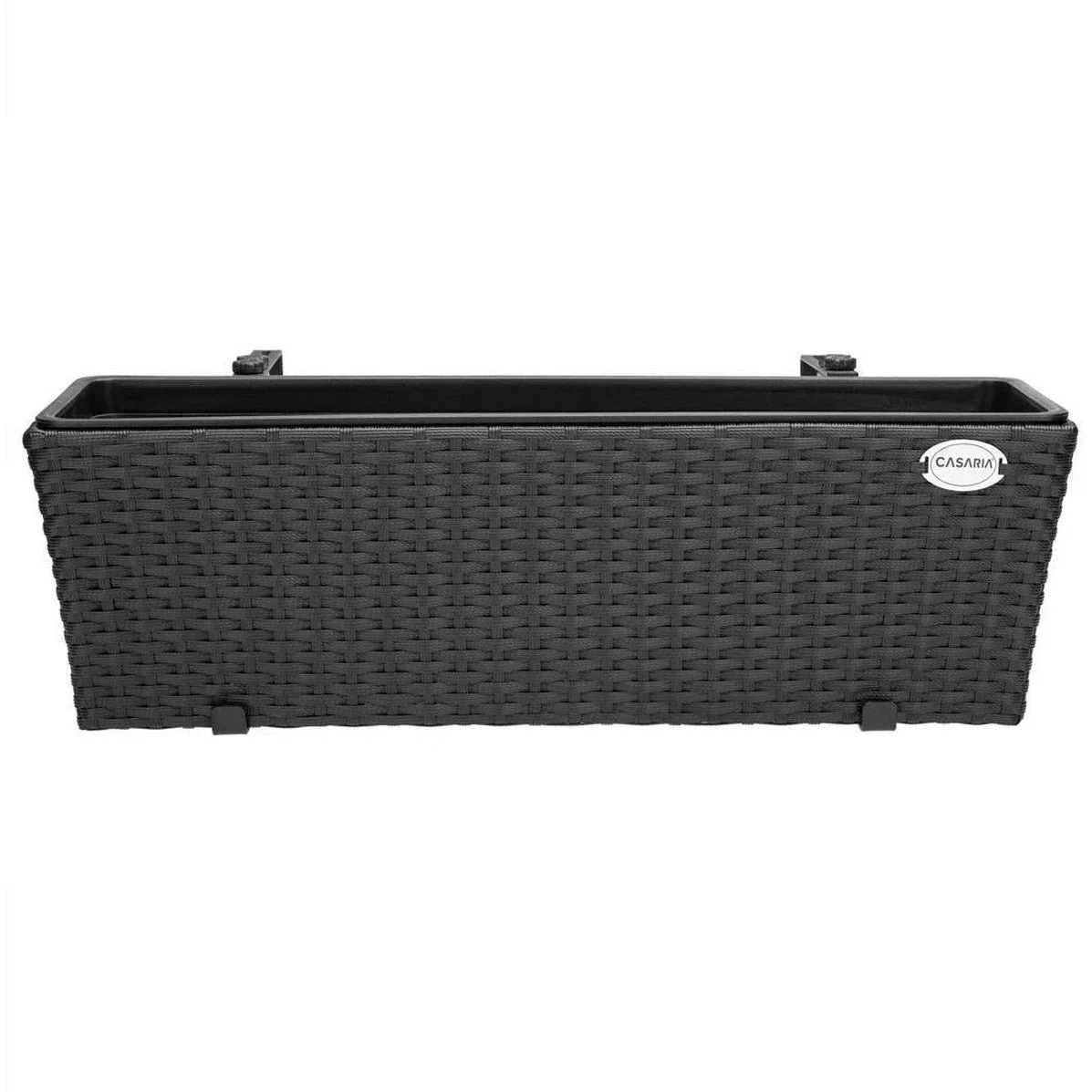 Polyrattan Pflanzgefäß - 2er Set - Schwarz - 1