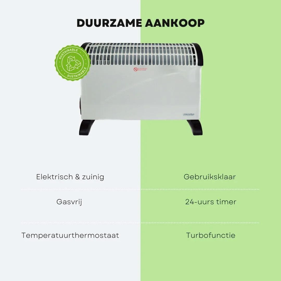 Mesko Elektrokonvektor - 3 Heizstufen - 2000W - bis zu 20m² - Weiß - einstellbarer Thermostat - 1