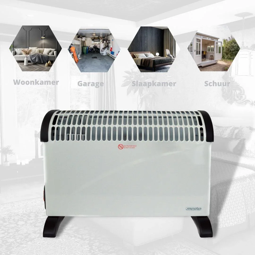 Mesko Elektrokonvektor - 3 Heizstufen - 2000W - bis zu 20m² - Weiß - einstellbarer Thermostat - 3