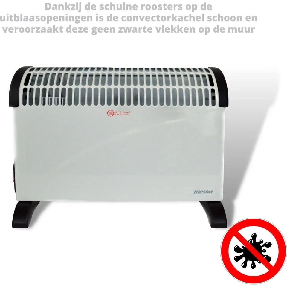 Mesko Elektrokonvektor - 3 Heizstufen - 2000W - bis zu 20m² - Weiß - einstellbarer Thermostat - 5