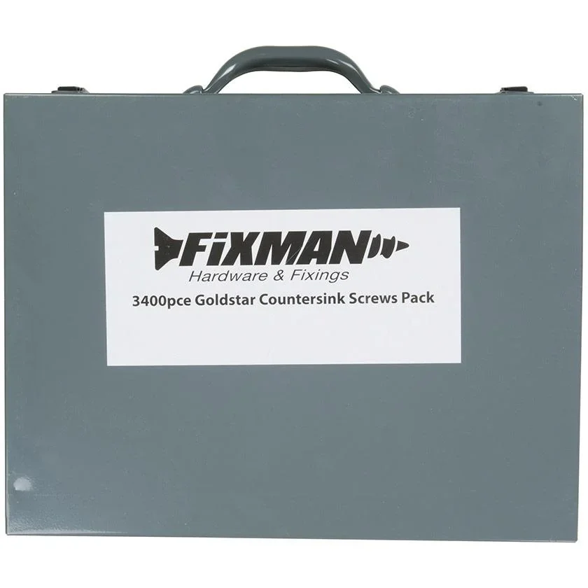Fixman Goldstar Senkkopfschrauben Sortiment 3400 Stück - 0