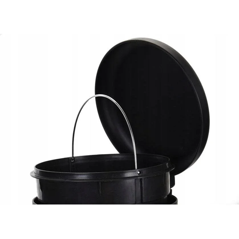 Excellent Houseware Treteimer - Abfalleimer mit Pedal - 30 L - 30 x 64 cm - Schwarz - 1