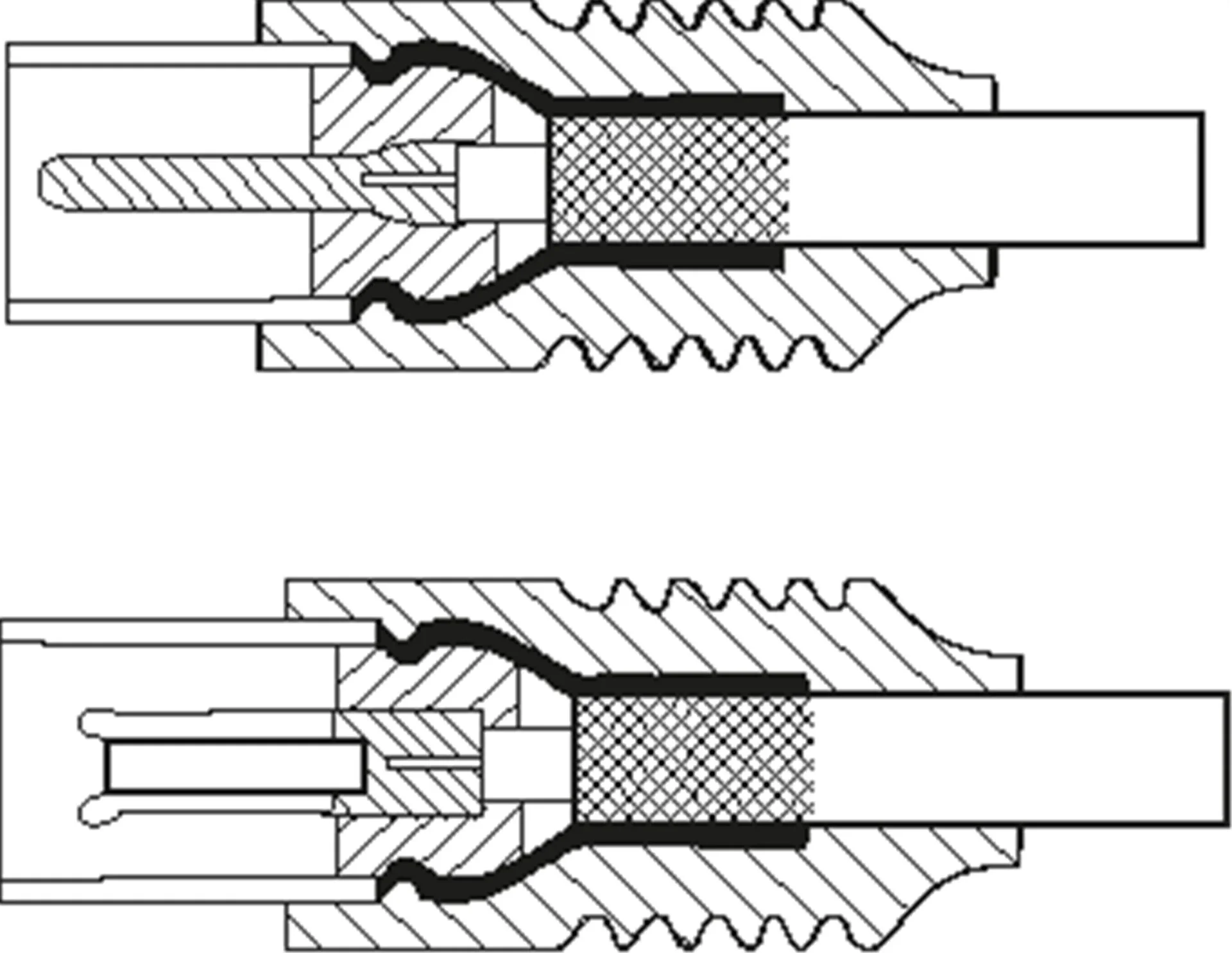 TV Antennenkabel 135 dB, 4x geschirmt, 1 m, Weiß - vergoldet, Koax-Buchse > Koax-Stecker (70313) - 1