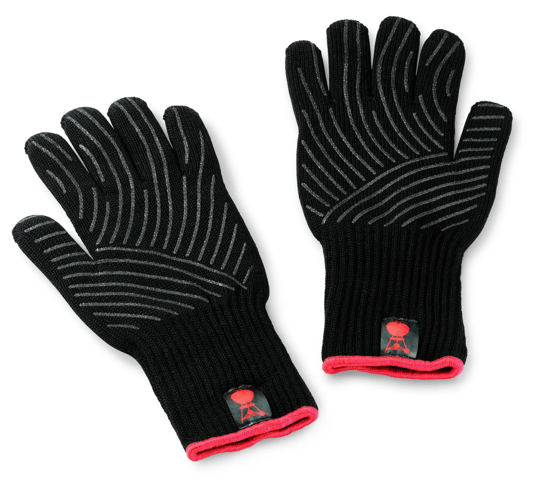 Grillhandschuh-Set mit Silikon-Griffflächen, Schwarz (S / M) - 0