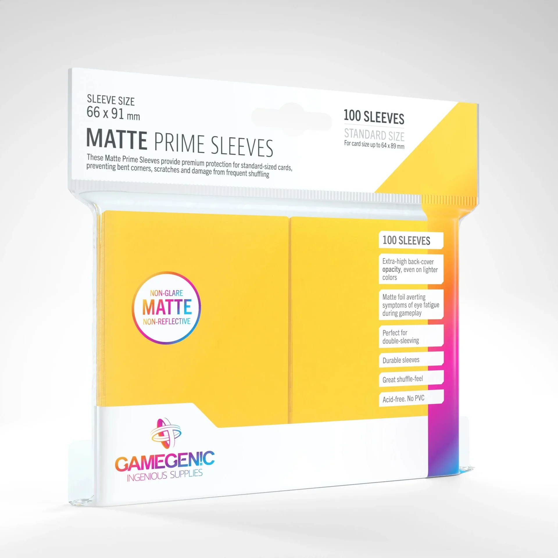 Matte Prime Sleeves Yellow - 100 Stück Kartenhüllen 66 x 91 mm - 0