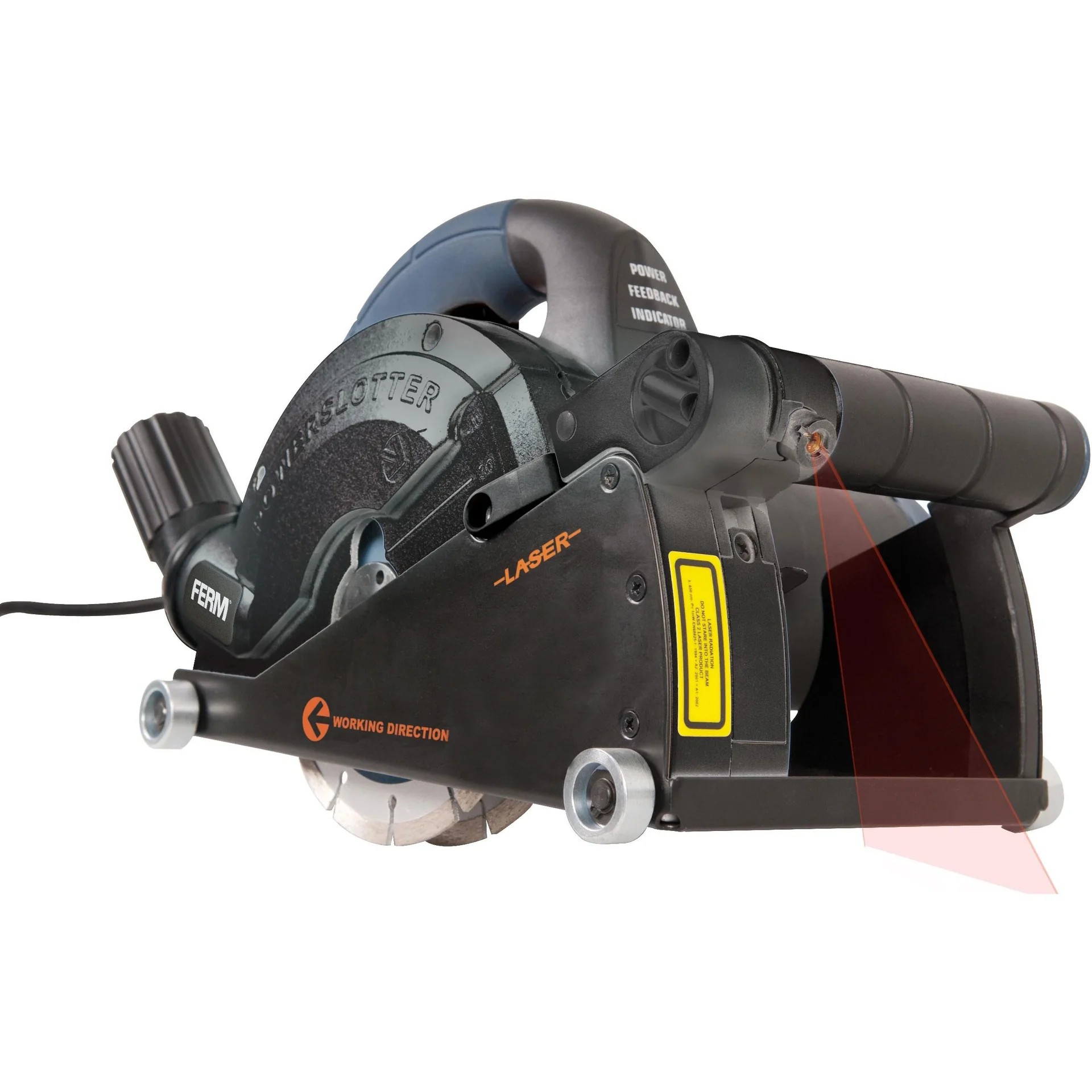 WSM1008 Mauernutfräse Schlitzfräse 1600W - 150mm - Laserfürhrung - Staubabsaugungsadapter - Nylon-Tragetasche - 2