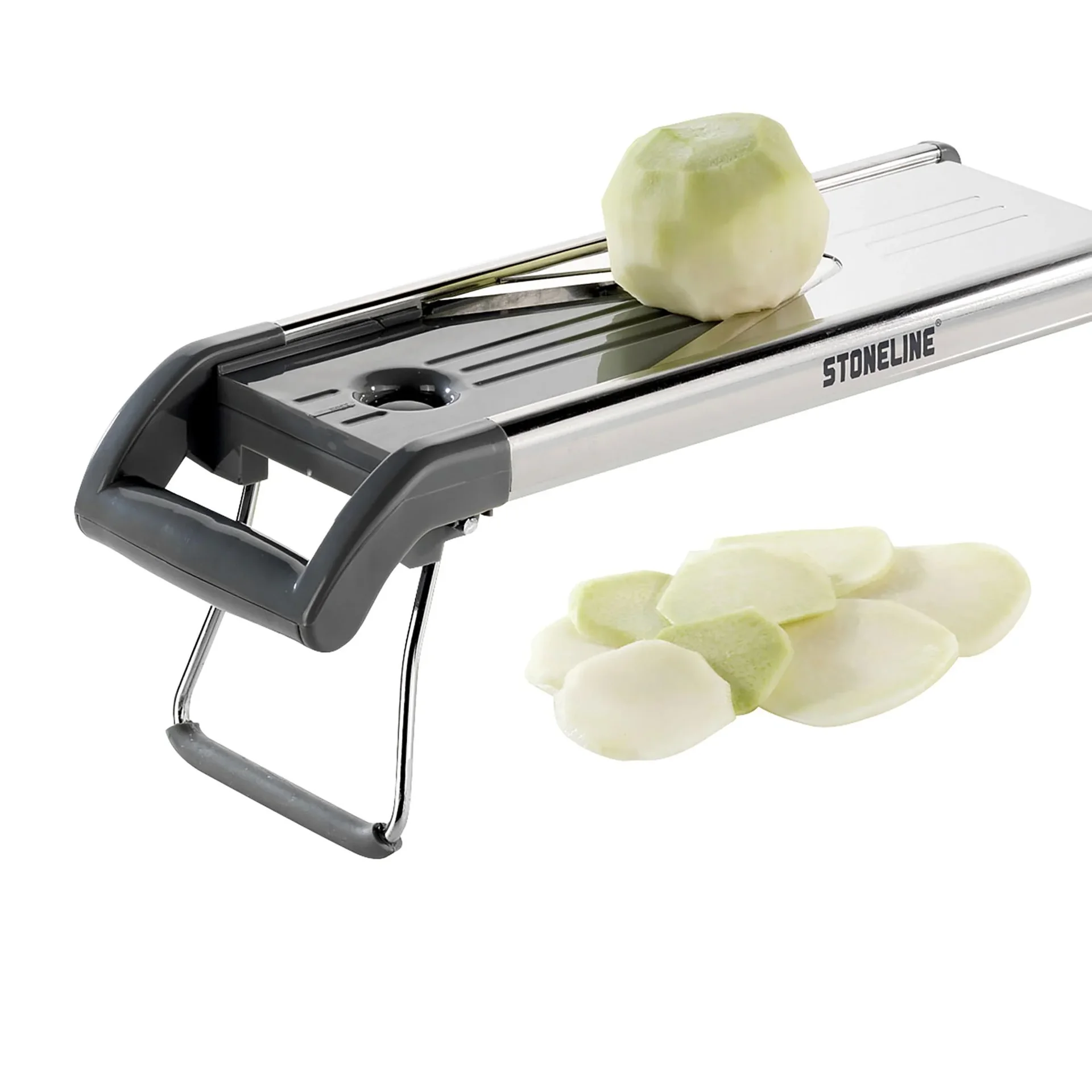 V-Hobel - Gemüsehobel mit Edelstahlklinge in V-Form, 5 Schneideinsätze, 9-teilig - 0