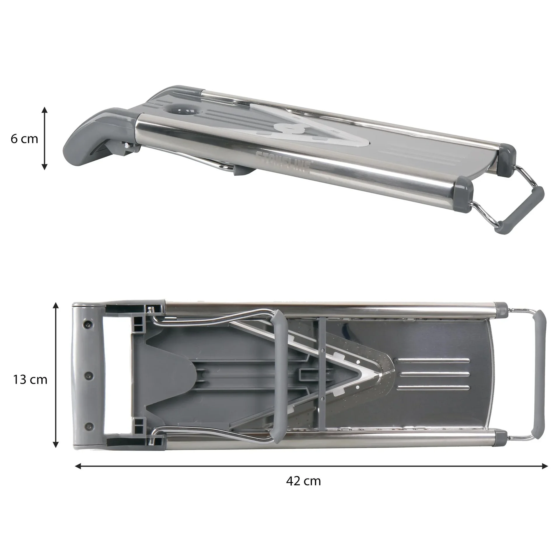 V-Hobel - Gemüsehobel mit Edelstahlklinge in V-Form, 5 Schneideinsätze, 9-teilig - 4