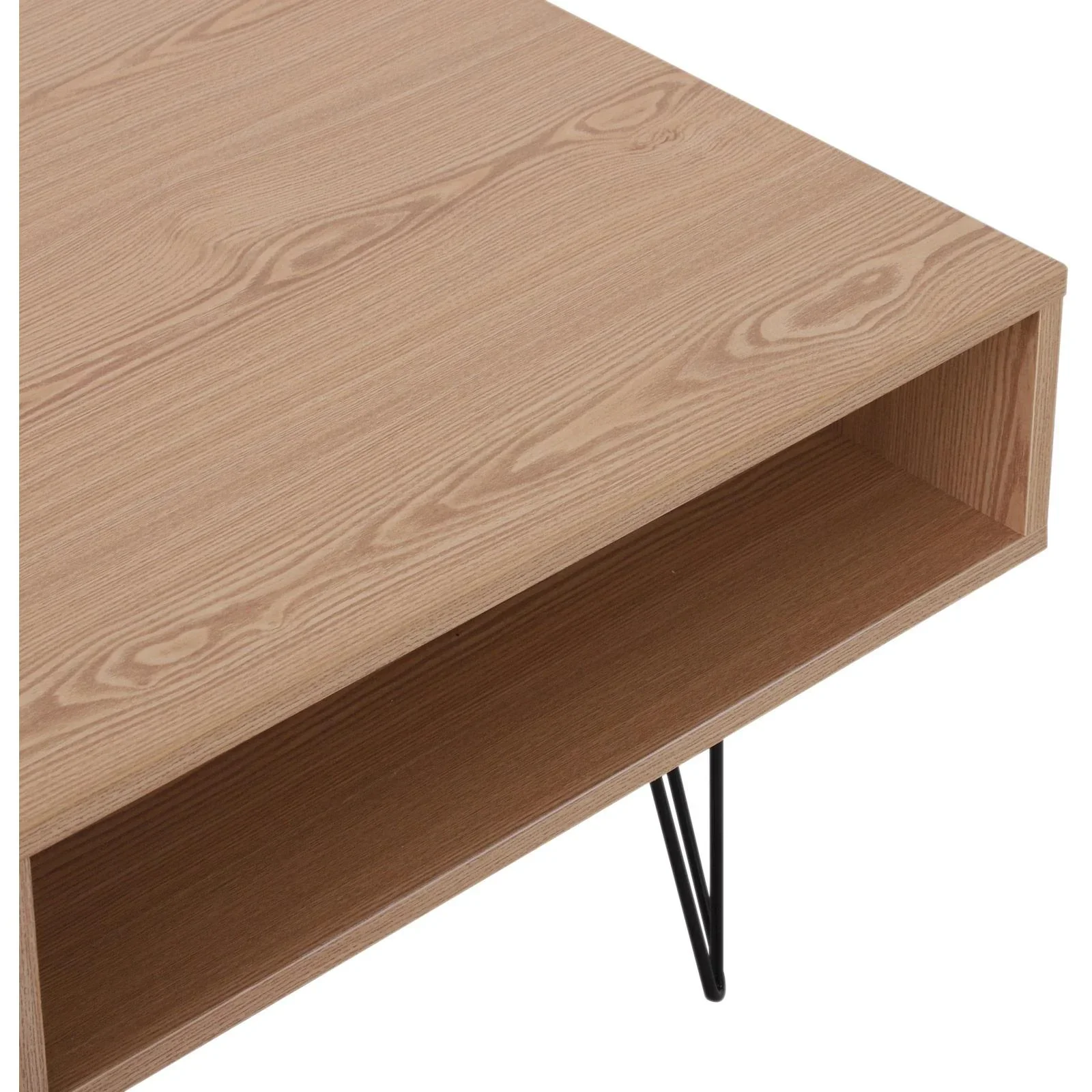 Couchtisch Beistelltisch Sofatisch Fernsehtisch Kaffeetisch mit Schublade Holz Eiche 110 x 55 x 35,5 cm - 1