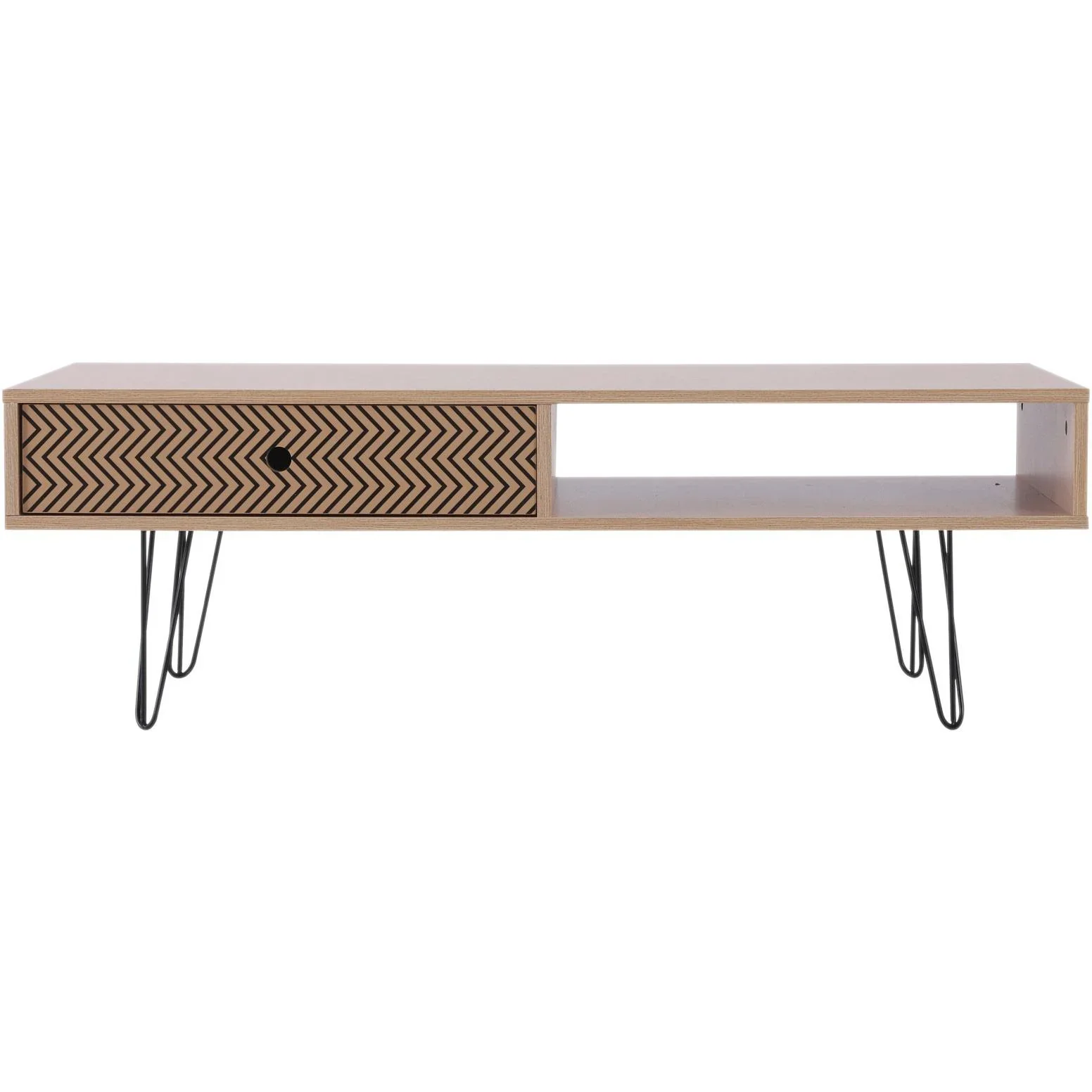 Couchtisch Beistelltisch Sofatisch Fernsehtisch Kaffeetisch mit Schublade Holz Eiche 110 x 55 x 35,5 cm - 2
