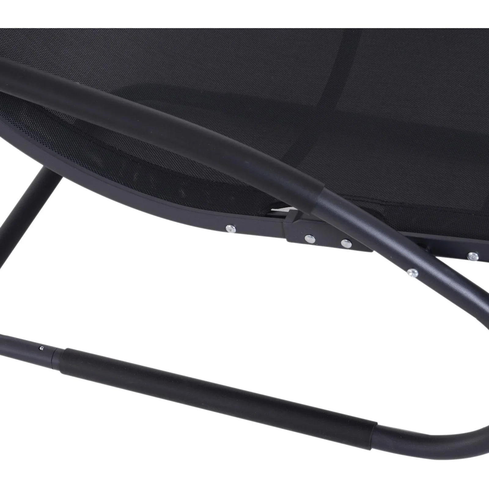 Gartenliege Sonnenliege Stoffliege mit Kissen Relaxliege ergonomisch wetterbeständig Aluminium Schwarz 150 x 63 x 89 cm - 1