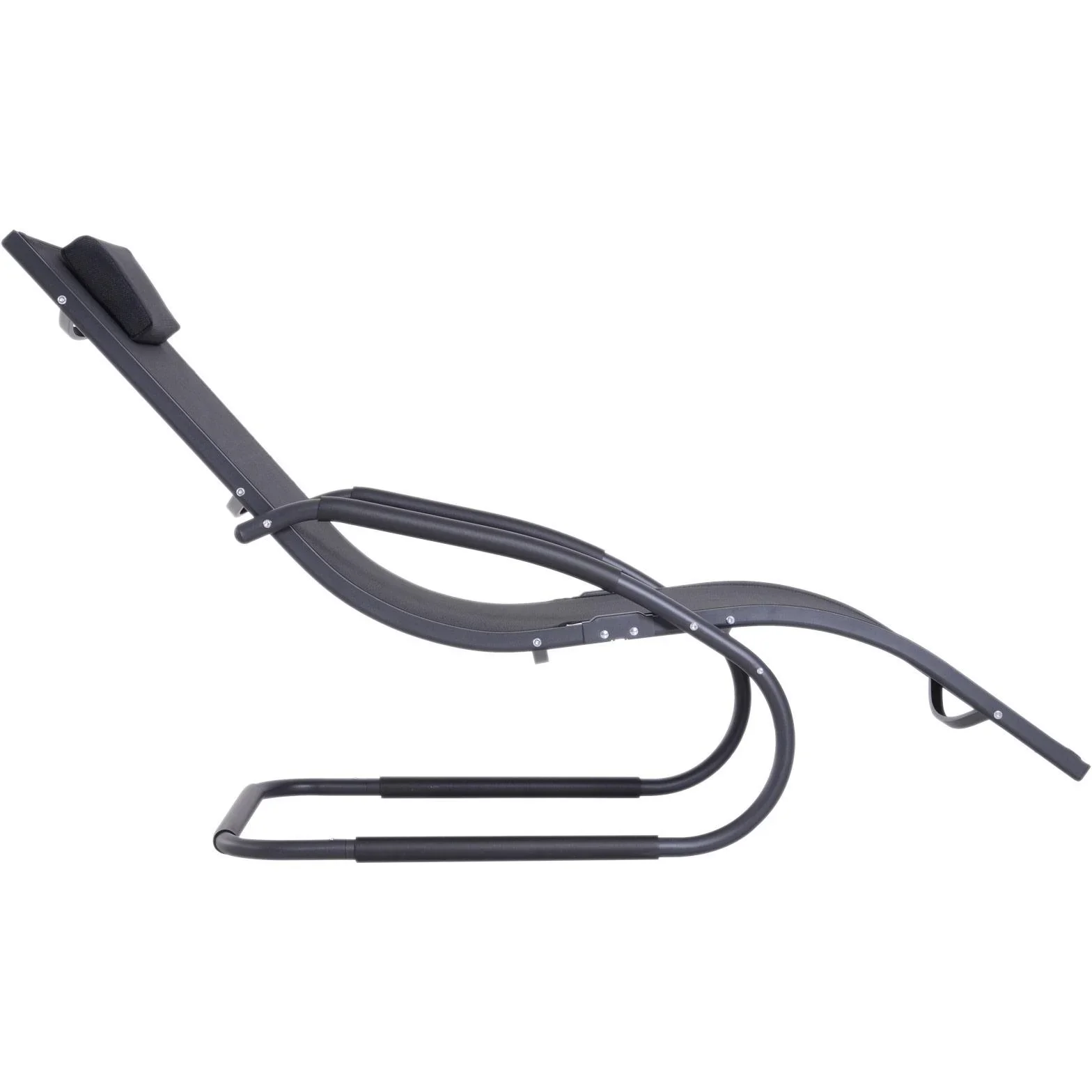 Gartenliege Sonnenliege Stoffliege mit Kissen Relaxliege ergonomisch wetterbeständig Aluminium Schwarz 150 x 63 x 89 cm - 2