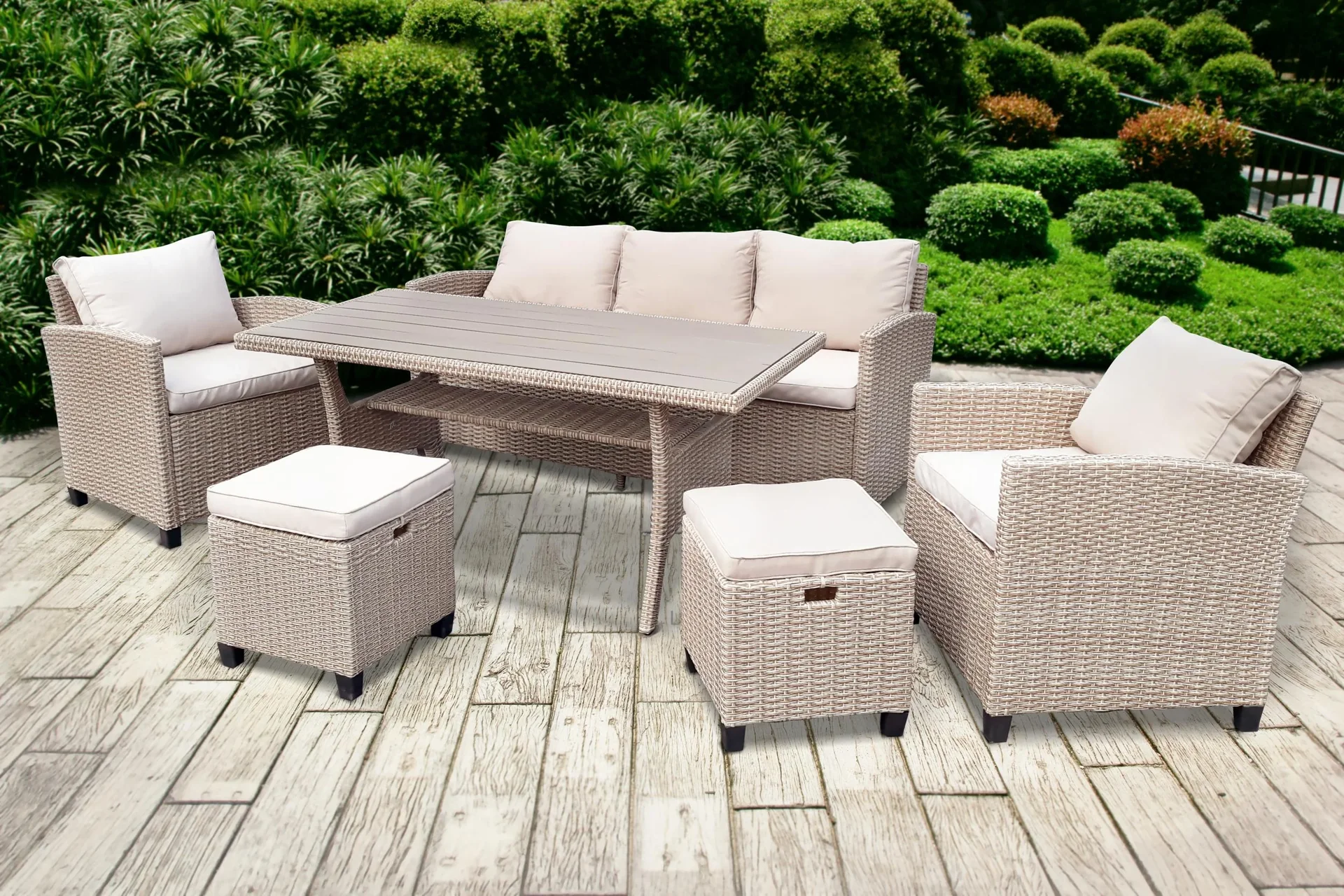 Dining-Lounge Madeira II bicolor mit hellen Kissen - 5