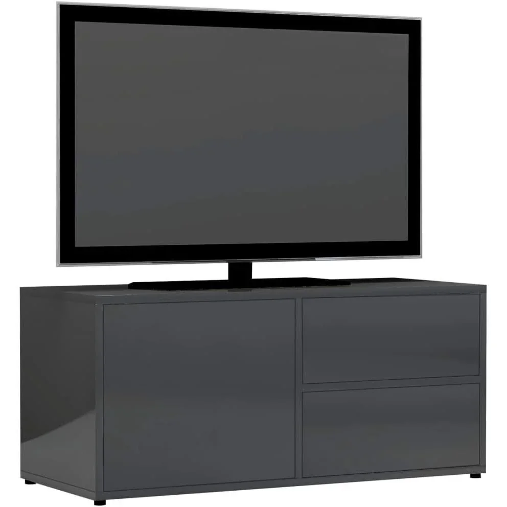 TV-Schrank 80x34x36 cm Spanplatte hochglänzend grau - 2