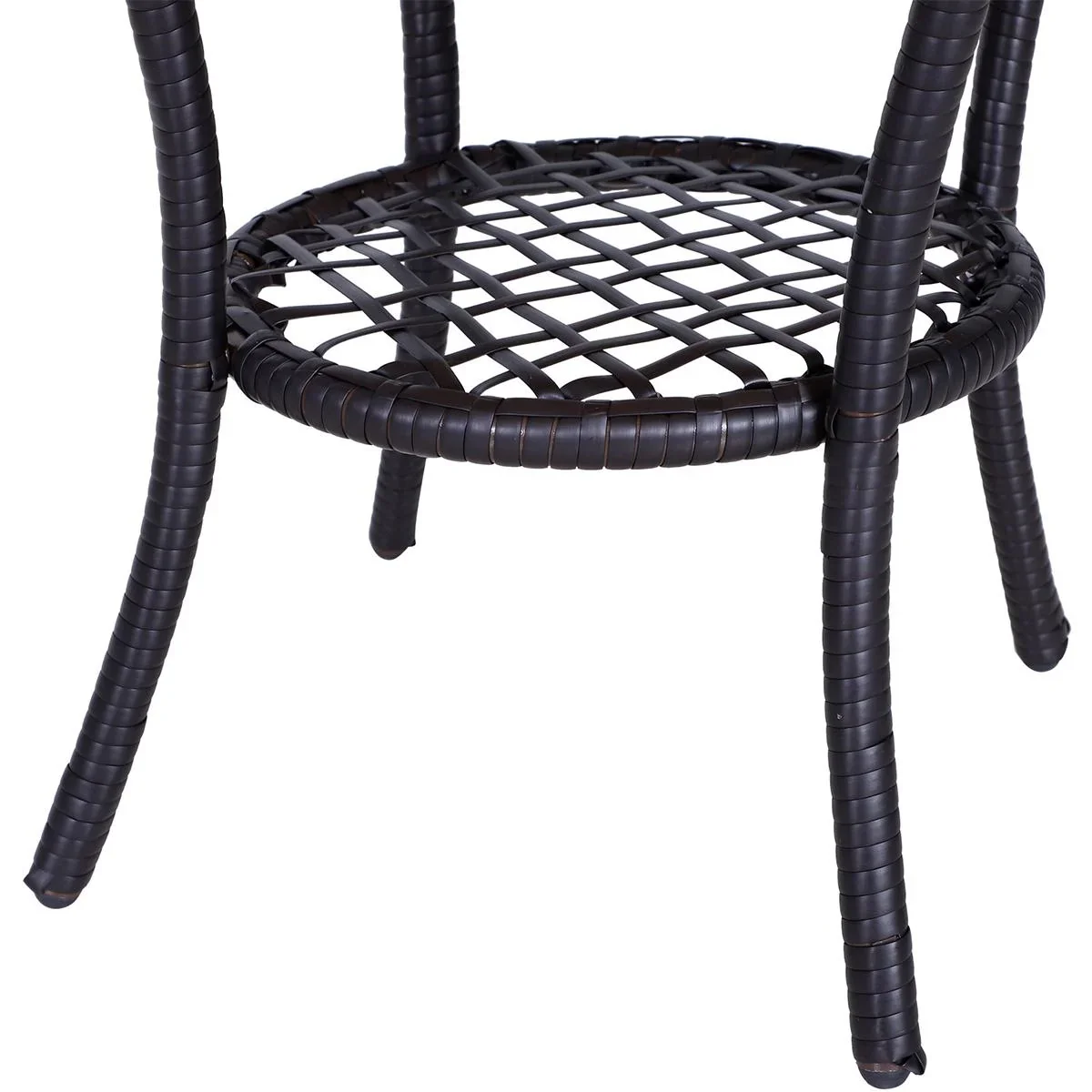 Rattan Schaukelstuhl als 7-tlg. Set braun/cremeweiß - 0