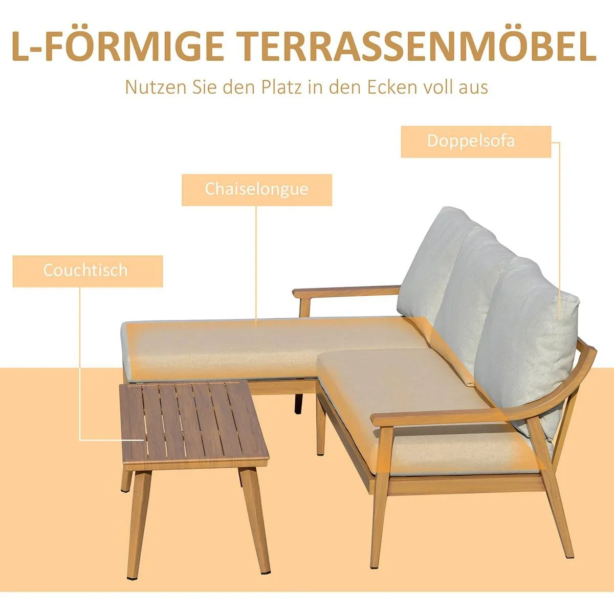 Gartenliege 9 Positionen verstellbar Textilene Stahl Schwarz+Grau 70 x 65 x 111 cm - 3