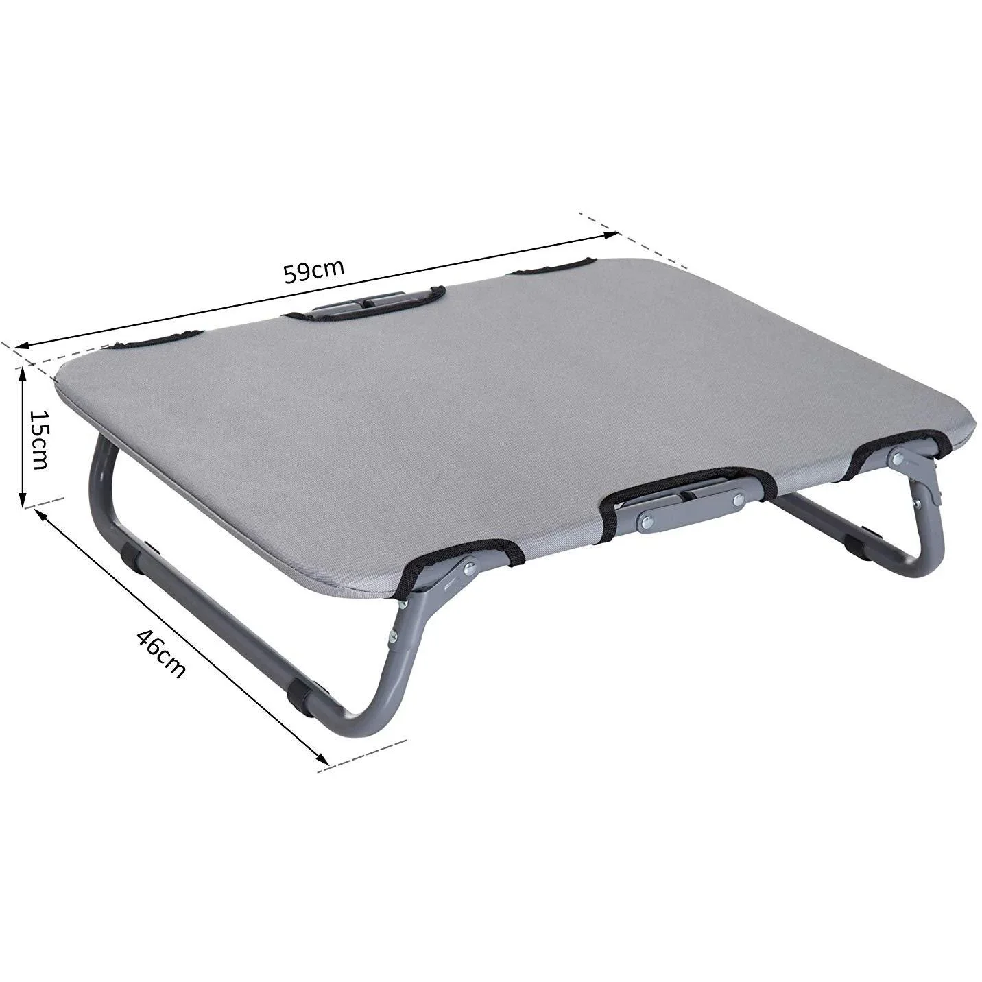 Hundeliege Hundebett Katzenbett Schlafplatz faltbar grau L59 x B46 x H15 cm - 3