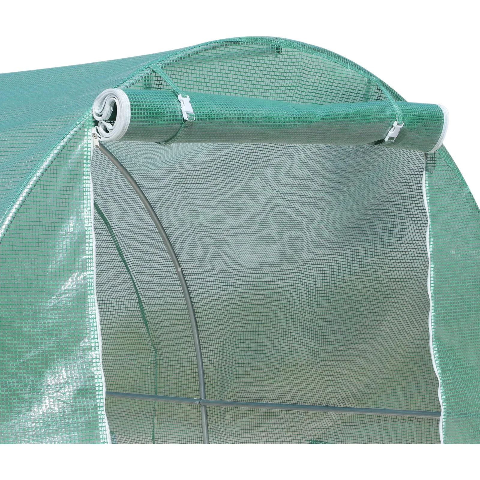 Foliengewächshaus Tomatengewächshaus Treibhaus 8 Fenster PE + Stahl Grün 500 x 200 x 210 cm - 6