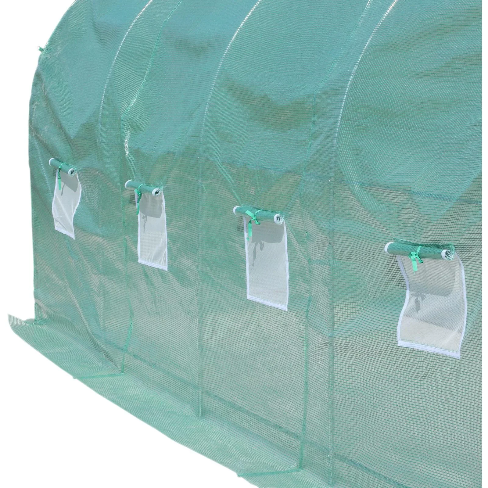 Foliengewächshaus Tomatengewächshaus Treibhaus 8 Fenster PE + Stahl Grün 500 x 200 x 210 cm - 7