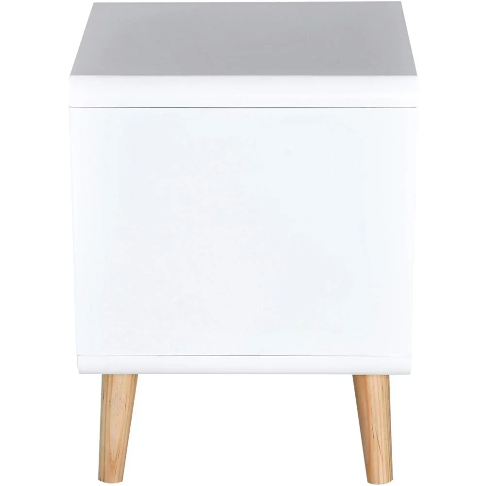 Nachttisch Nachtkommode Hochglanz Schlafzimmer MDF weiß L40 x B38 x H50cm - 6