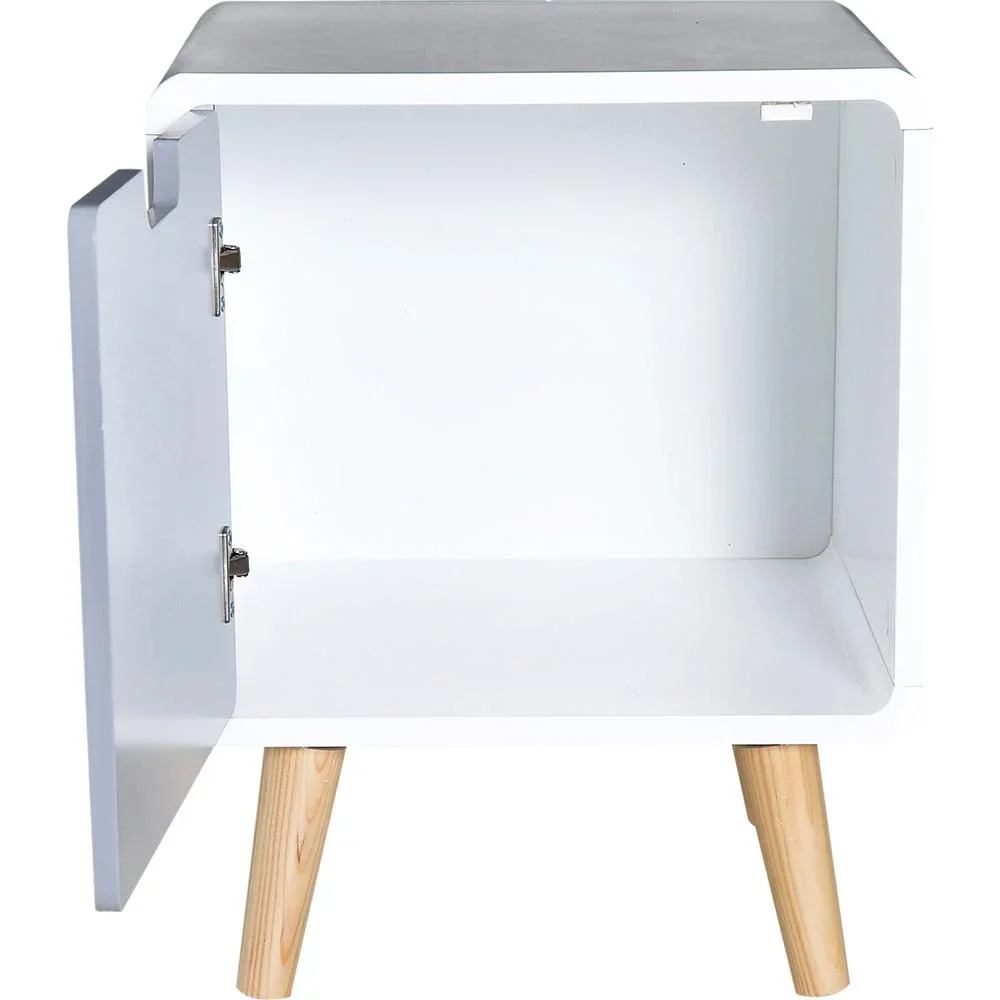 Nachttisch Nachtkommode Hochglanz Schlafzimmer MDF weiß L40 x B38 x H50cm - 7