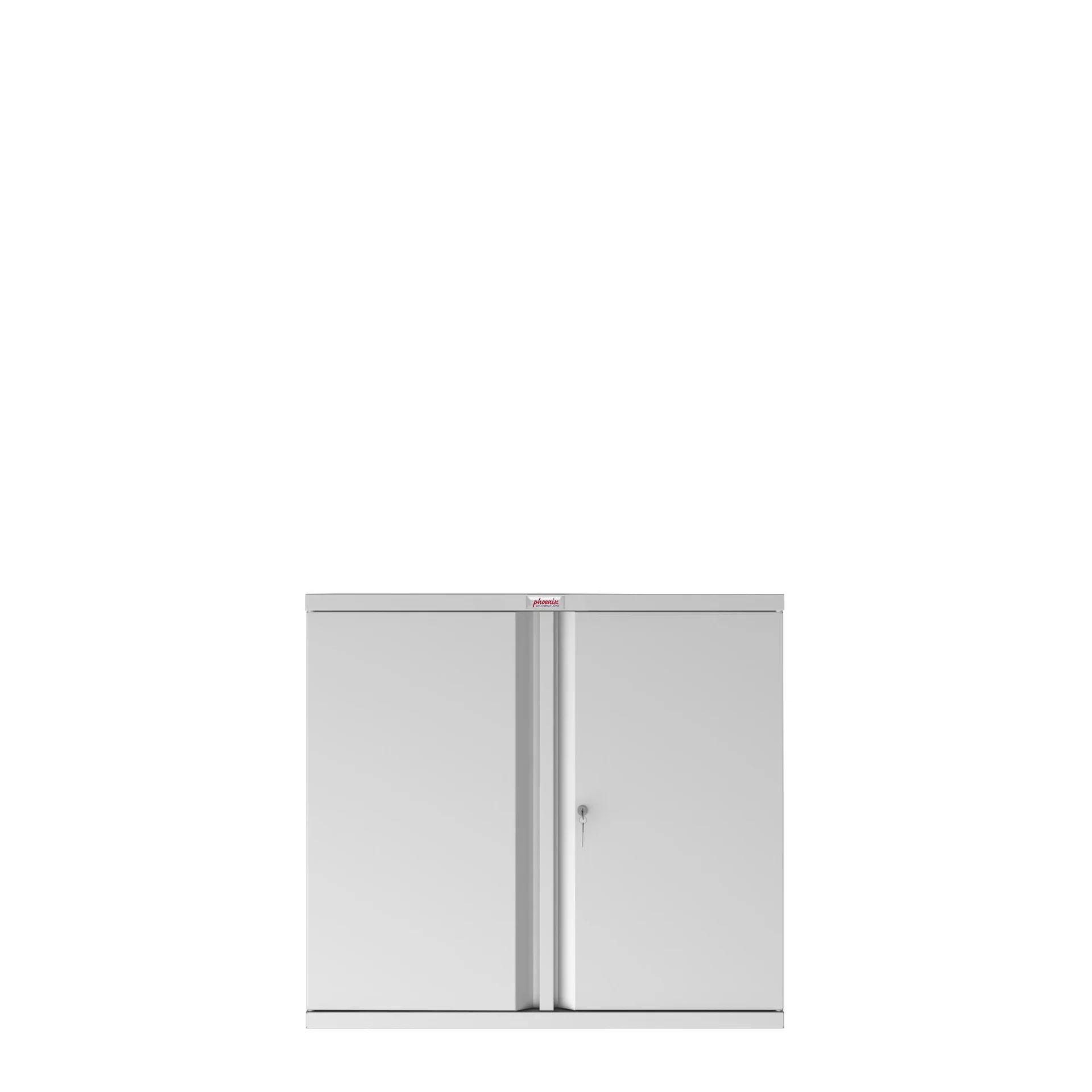 Aufbewahrungsschrank SCL-Serie aus Stahl mit 2 Türen und 1 Regal mit Schlüsselschloss, grau - 0