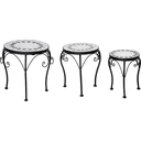 Pflanzentische Metall mit Keramikplatte Retro-Look Höhen 27, 31, 35 cm