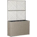 Polyrattan-Pflanzgefäß mit Spalier Creme