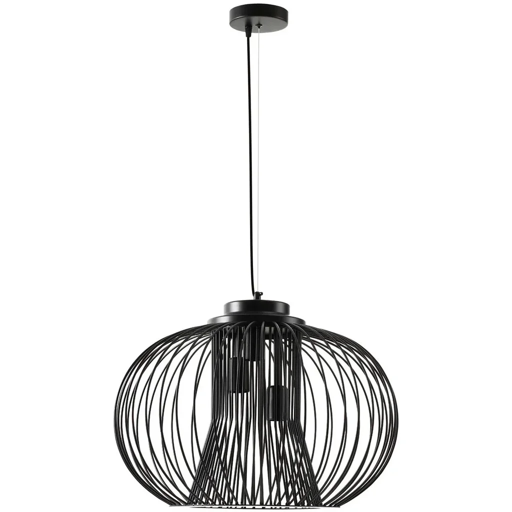 Pendelleuchte Hängelampe Deckenleuchte industriell Stil Kugelpendel Deckenstrahler E27 einstellbare Länge Metall Schwarz