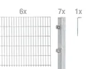 Doppelstabmattenzaun Komplettset, feuerverzinkt, Höhe 80 cm, Länge 12 m