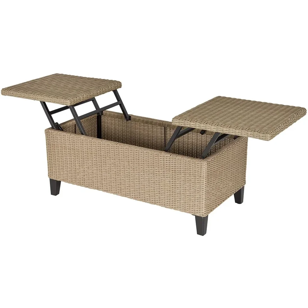 2in1 Gartentisch mit Stauraum khaki