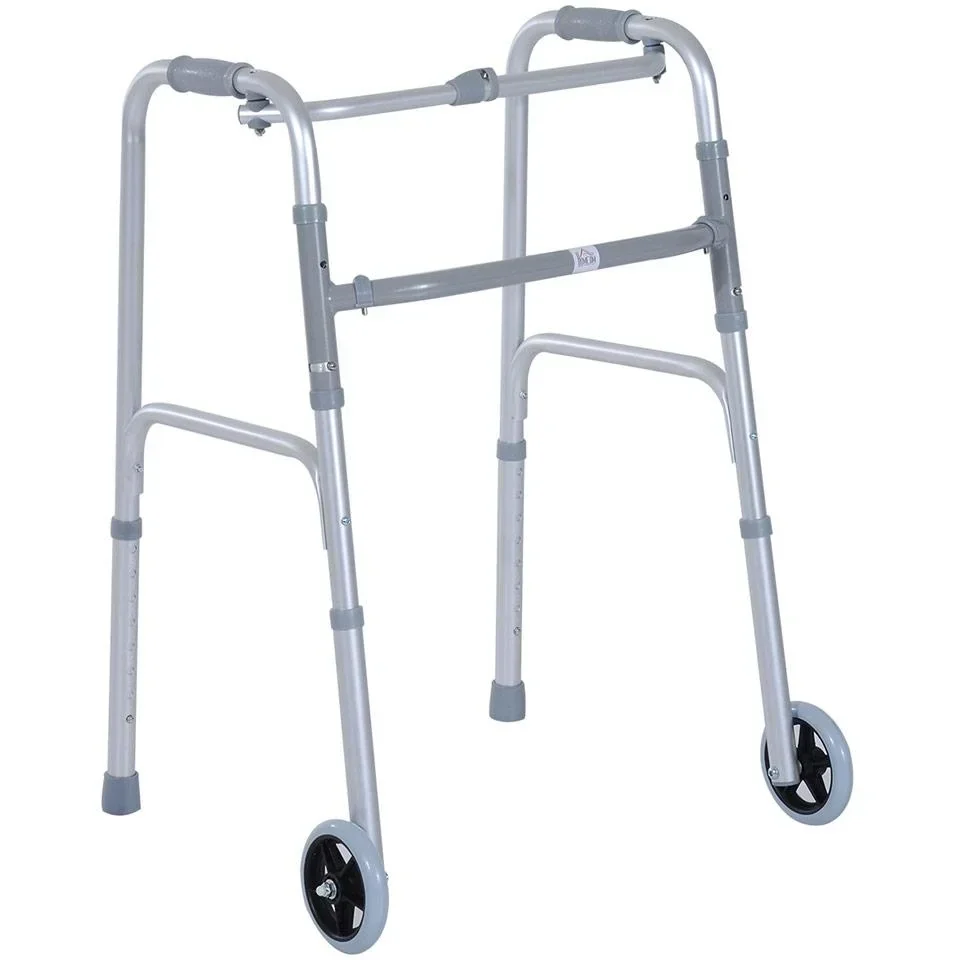 Gehwagen Gehgestell Gehbock Alu Gehhilfe mit 2 Rädern Faltbar